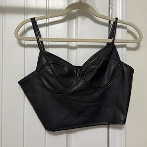 Faux leather corset top